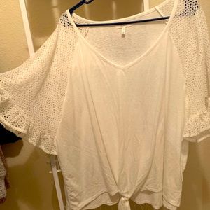 Maurices White tie front top